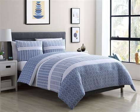 VCNY Home Pure Blue and White Stripe Cotton Duvet Cover Set - Walmart ...