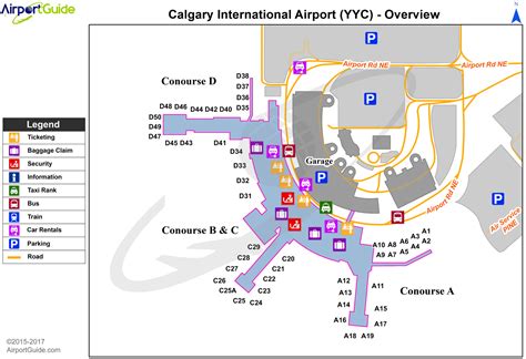 Calgary - Calgary International (YYC) Airport Terminal Map - Overview ...