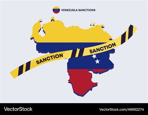 Venezuela with a yellow ribbon sanctions Vector Image