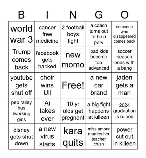 2024 predictions Bingo Card