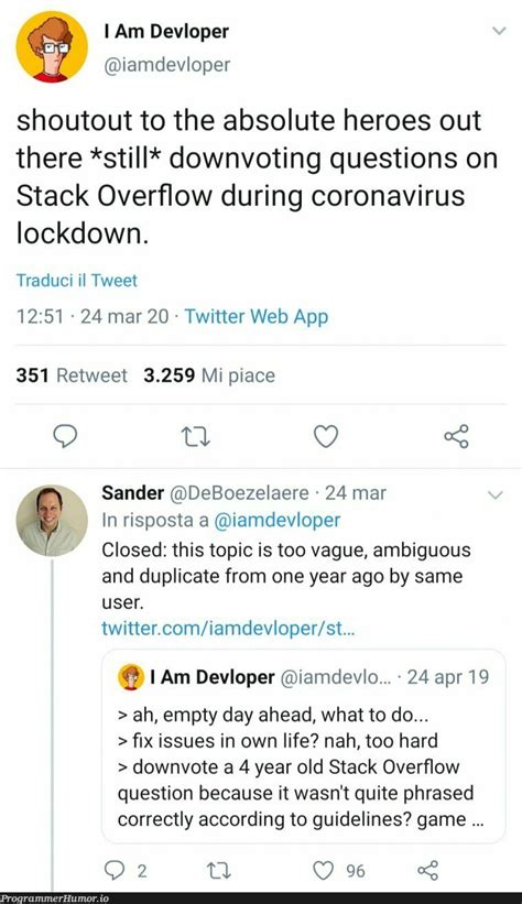 Stackoverflow and coronavirus – ProgrammerHumor.io