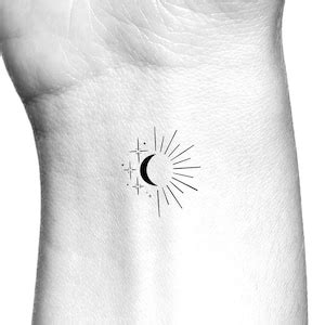 Sun Moon Stars Temporary Tattoo - Etsy