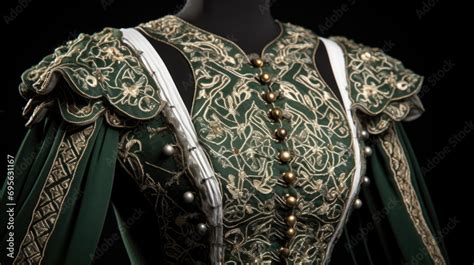 details of a traditional Irish step dancing costume generative ai Stock ...