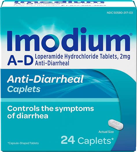 Imodium A-D Diarrhea Relief Caplets with Loperamide Hydrochloride, Anti-Diarrheal Medicine to ...