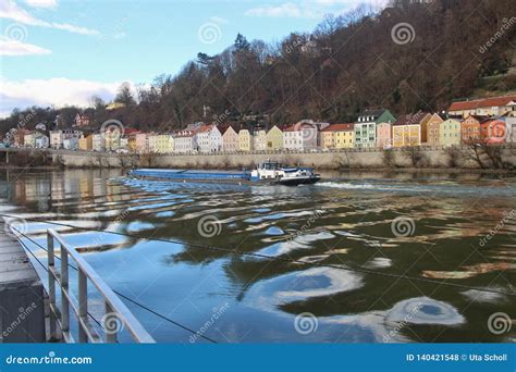 View of the Danube River. Passau, Germany- Editorial Stock Photo - Image of europe, townscape ...