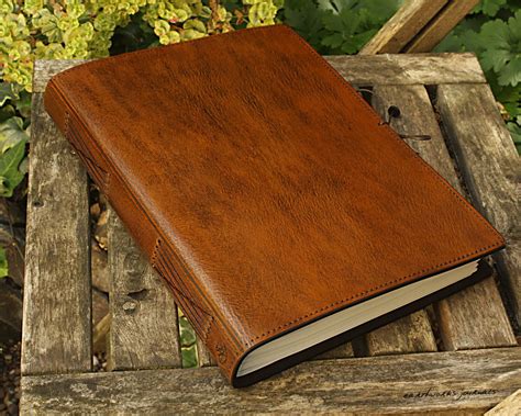 A4 Large Classic Brown Leather Bound Journal Leather | Etsy UK