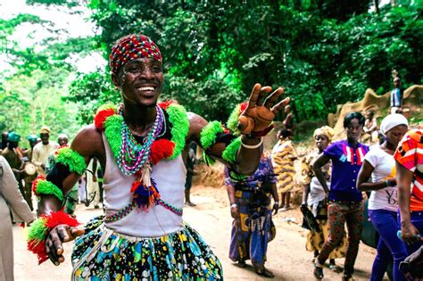 A performer dances during the Osun Osogbo festival