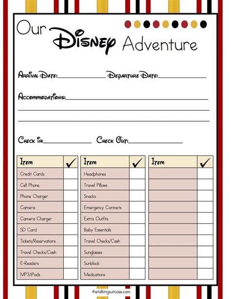 Free Printable Disney Vacation Planner | Disney vacations, Vacation planner, Disney planner