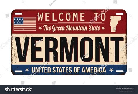 Welcome Vermont Vintage Rusty License Plate Stock Vector (Royalty Free ...