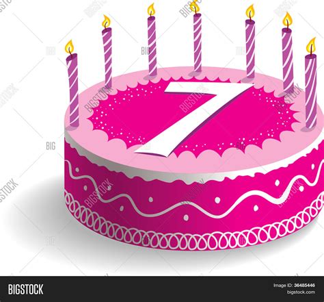 Seventh Birthday Cake Vector & Photo (Free Trial) | Bigstock