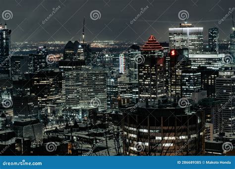 Montreal Night View (conditionalon) Stock Image - Image of lunch ...