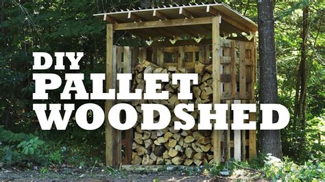 DIY Pallet Woodshed - YouTube