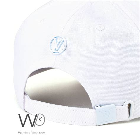 White Louis Vuitton LV Patterned Baseball Cotton Cap | Watches Prime