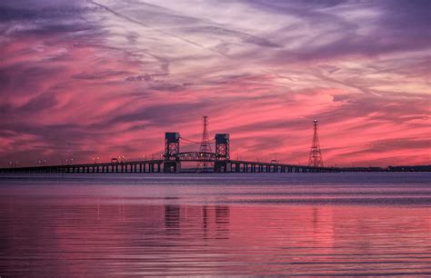 James River Bridge At Sunset Photograph by Ola Allen