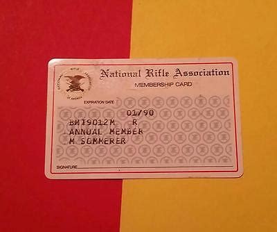 RARE VINTAGE "1990 NRA MEMBERSHIP CARD NATIONAL RIFLE ASSOCIATION" | eBay