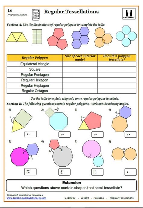 Polygons Maths Worksheets | Cazoom Maths worksheets