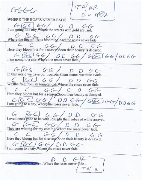 Where The Roses Never Fade (Hymn) Guitar Chord Chart in G | Guitar chords and lyrics, Guitar ...