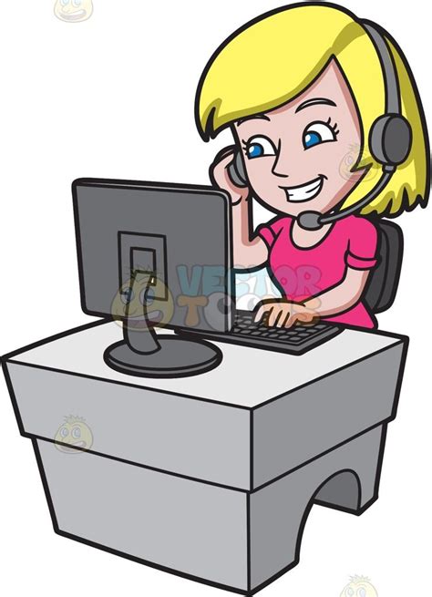 A Cute Female Call Center Agent | Call center, Cute, Cartoon