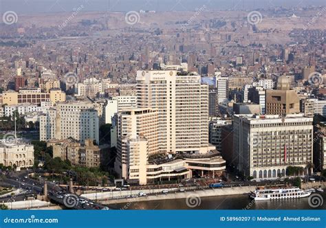 Skyline of egypt cairo editorial photography. Image of aerial - 58960207