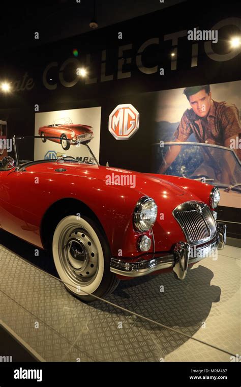 Elvis Presley's red MG sports car display in Presley Motors Automobile ...