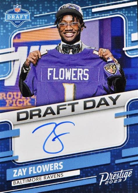 Zay Flowers 2023 Prestige #DDS-ZF Draft Day Signatures Price Guide ...