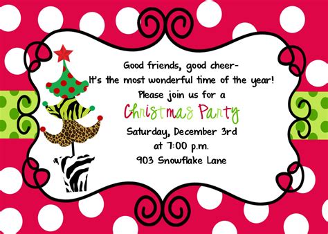 Funny Christmas Party Invitation Wording - Mickey Mouse Invitations ...