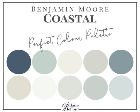 Coastal Perfect Paint Palette Benjamin Moore Interior Design Paint Palette Paint Color Selection ...