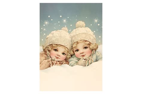 Snow Angels Christmas Card 1 Graphic by gornidesign · Creative Fabrica