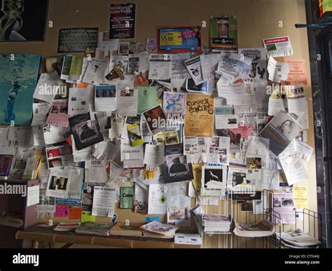 Community bulletin board at a cafe in Park Slope Brooklyn, NY Stock ...