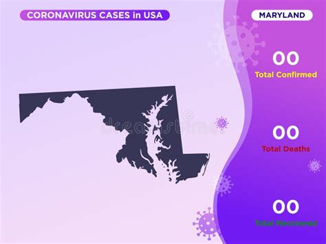 Maryland Map Covid-19, Corona Virus Infographic Vector Template Stock Vector - Illustration of ...