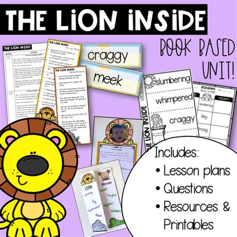 The Lion Inside Book Companion Unit & Activities | Mrs Chalmers' Cherub