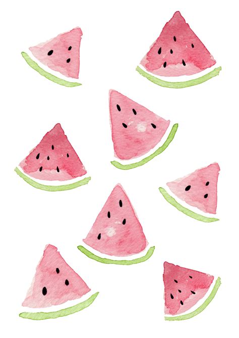 I made this watermelon chunks with watercolor. Cellphone Wallpaper ...