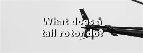 What does a Tail Rotor do?