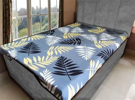 Buy Zippered Cotton Floral Mattress Cover – Palm Leaf | Grinaf