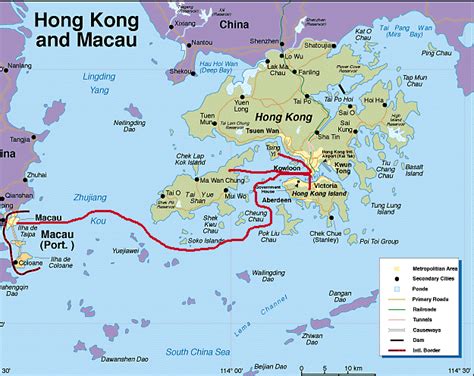 Map of Hong Kong Zhuhai Macau Bridge