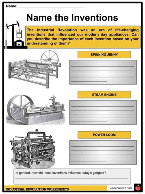 Inventions Of The Industrial Revolution Worksheet Answer Key ...