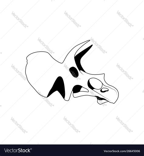 Graphical triceratops skull Royalty Free Vector Image