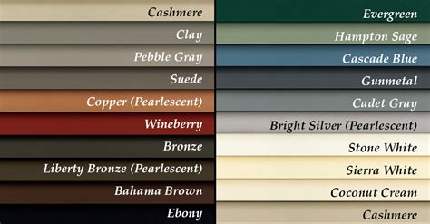 Marvin Window Color Chart