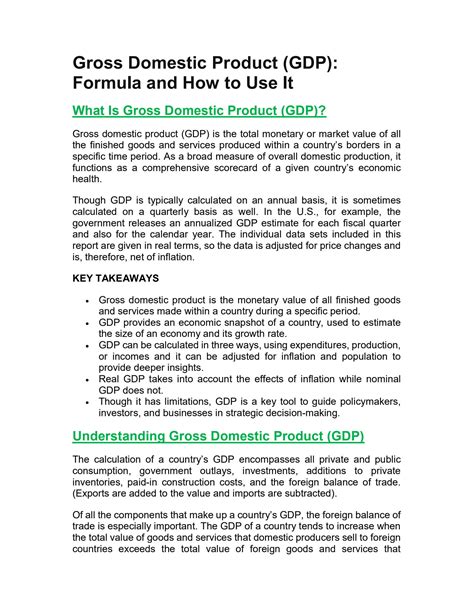 SOLUTION: Gross domestic product gdp formula and how to use it - Studypool