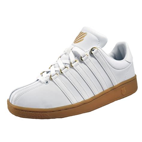 K Swiss Classic VN Vintage Mens White Leather Retro Trainers | eBay