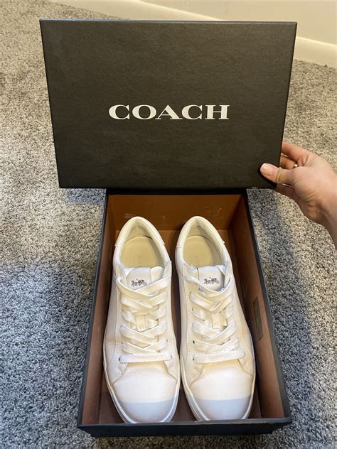 COACH Mens Leather Tennis Shoes White Color Low Top S… - Gem