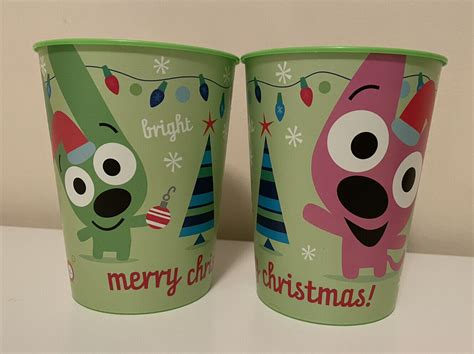 Hallmark Hoops & YoYo Christmas Party Cups Set of 2 Green Merry ...