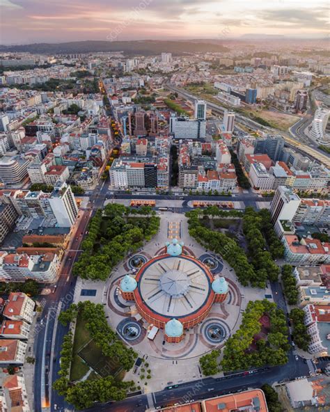 Aerial view of Campo Pequeno, Lisbon, Portugal - Stock Image - F041 ...