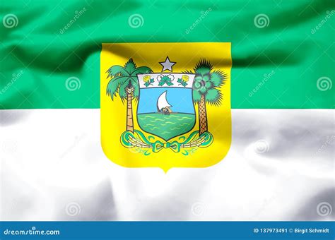 Rio Grande Do Norte Realistic Flag Illustration. Stock Illustration - Illustration of texture ...