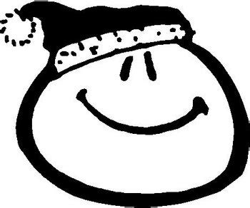 Smiley Face with a Santa Hat on, Vinyl cut decal