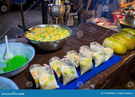 Night Food Market in Thailand, Traditional Asian Market Editorial Stock ...