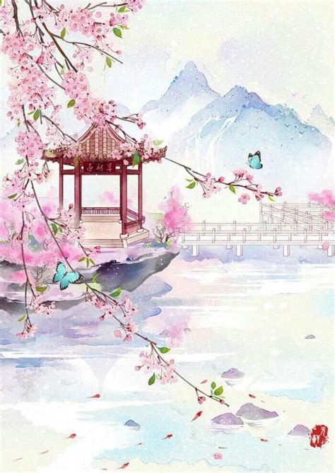 Épinglé par ShiOo69〰️🌸 sur جميل | Peinture japonaise, Paysage asiatique, Peintures asiatiques