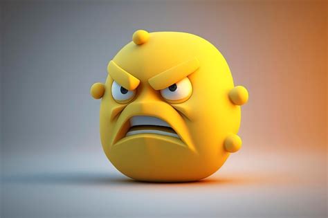 Premium Photo | Angry yellow emoji