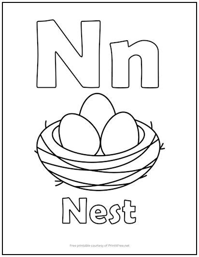 Alphabet Letter “N” Coloring Page | Print it Free