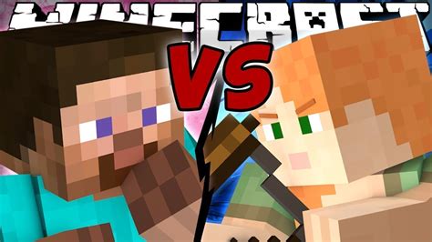 Minecraft - STEVE vs ALEX - YouTube